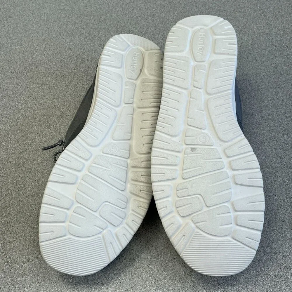 NEW Hurley Men's 8 Canvas Bungee Shoes Gray